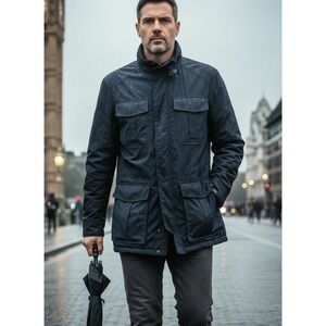 Ted Baker London Navy Utility Jacket Field Coat Size 3 US M L